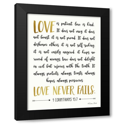 Love is Patient Black Modern Wood Framed Art Print with Double Matting by Ball, Susan