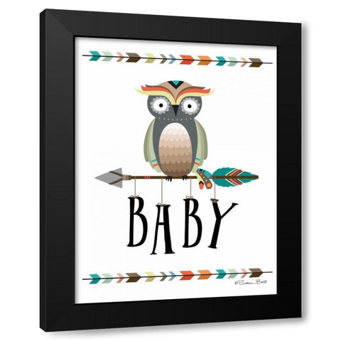 Owl Baby Black Modern Wood Framed Art Print by Ball, Susan