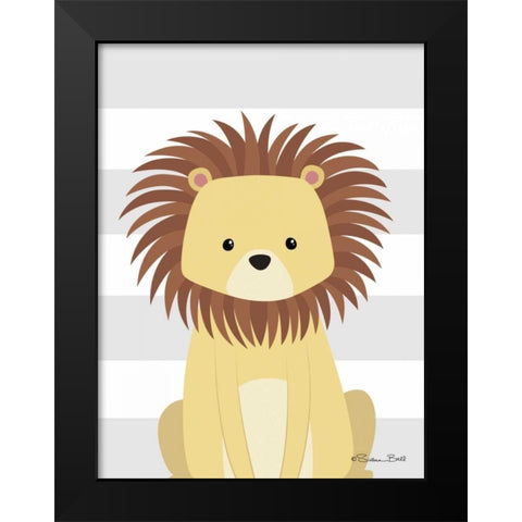 Lion Stripe Black Modern Wood Framed Art Print by Ball, Susan