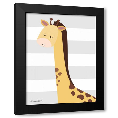 Giraffe Stripe Black Modern Wood Framed Art Print by Ball, Susan