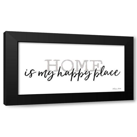 Home is My Happy Place Black Modern Wood Framed Art Print with Double Matting by Ball, Susan