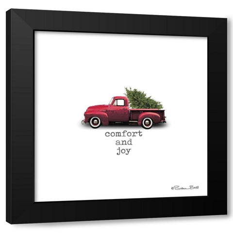 Comfort and Joy Christmas Black Modern Wood Framed Art Print with Double Matting by Ball, Susan