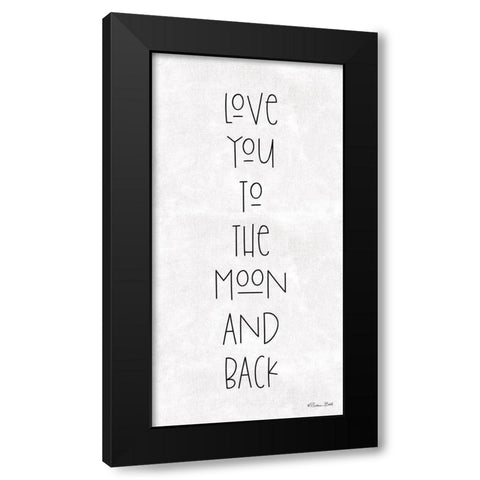 Love You to the Moon and Back Black Modern Wood Framed Art Print with Double Matting by Ball, Susan