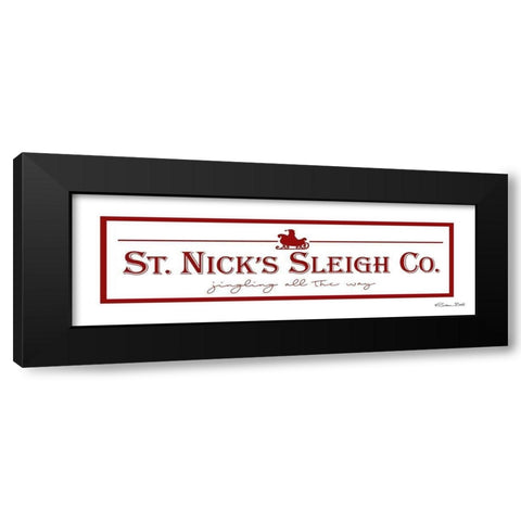 St. Nicks Sleigh Co.    Black Modern Wood Framed Art Print by Ball, Susan