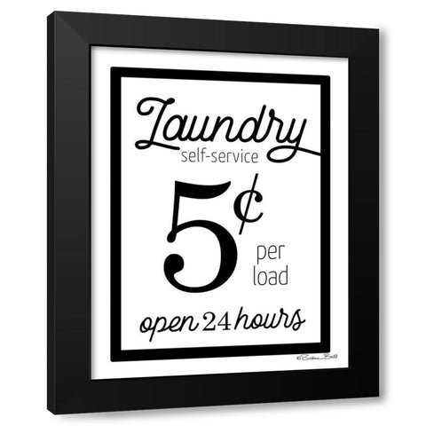 Laundry 5 Cents Black Modern Wood Framed Art Print with Double Matting by Ball, Susan