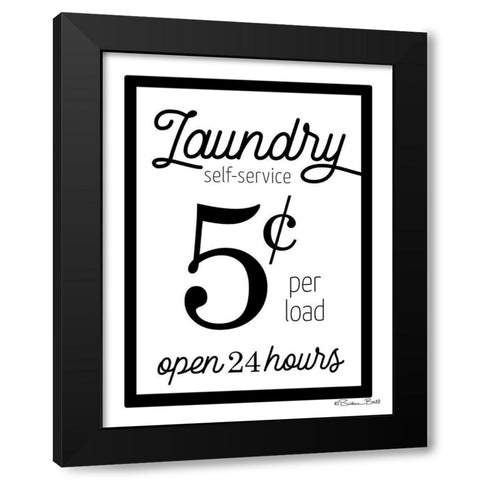 Laundry 5 Cents Black Modern Wood Framed Art Print by Ball, Susan