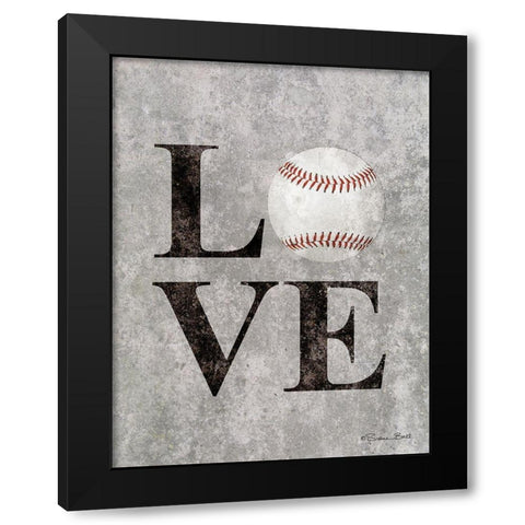 LOVE Baseball Black Modern Wood Framed Art Print by Ball, Susan