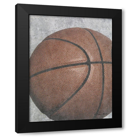 Sports Ball - Basketball Black Modern Wood Framed Art Print with Double Matting by Ball, Susan