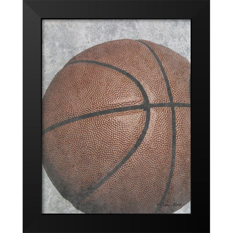 Sports Ball - Basketball Black Modern Wood Framed Art Print by Ball, Susan