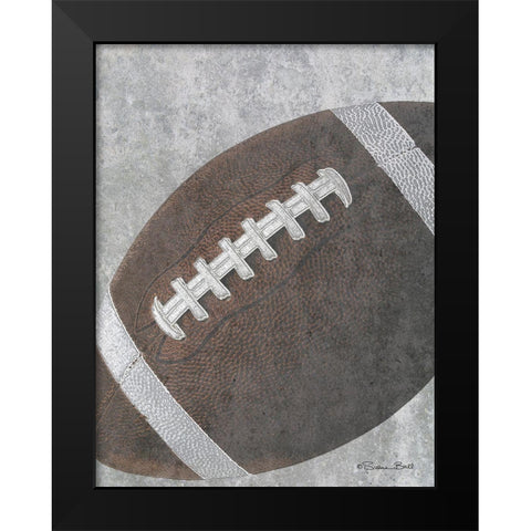 Sports Ball - Football Black Modern Wood Framed Art Print by Ball, Susan