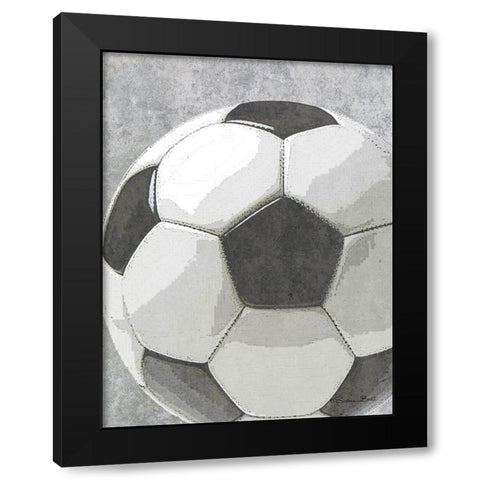 Sports Bal - Soccer Black Modern Wood Framed Art Print with Double Matting by Ball, Susan