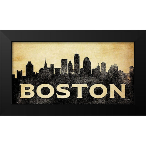 Boston Skyline Black Modern Wood Framed Art Print by Ball, Susan