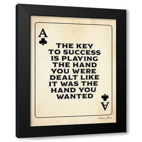 Ace of Clubs Black Modern Wood Framed Art Print with Double Matting by Ball, Susan