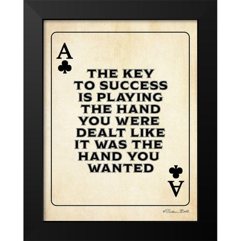 Ace of Clubs Black Modern Wood Framed Art Print by Ball, Susan