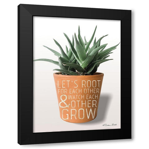 Succulent Watch Each Other Grow Black Modern Wood Framed Art Print with Double Matting by Ball, Susan