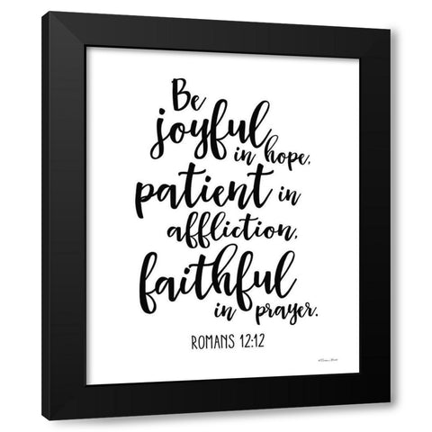 Be Joyful  Black Modern Wood Framed Art Print with Double Matting by Ball, Susan