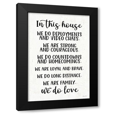 In This House Military Black Modern Wood Framed Art Print with Double Matting by Ball, Susan