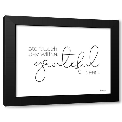 A Grateful Heart    Black Modern Wood Framed Art Print with Double Matting by Ball, Susan