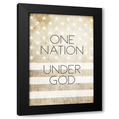 One Nation Under God Black Modern Wood Framed Art Print with Double Matting by Ball, Susan