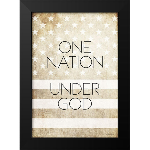 One Nation Under God Black Modern Wood Framed Art Print by Ball, Susan