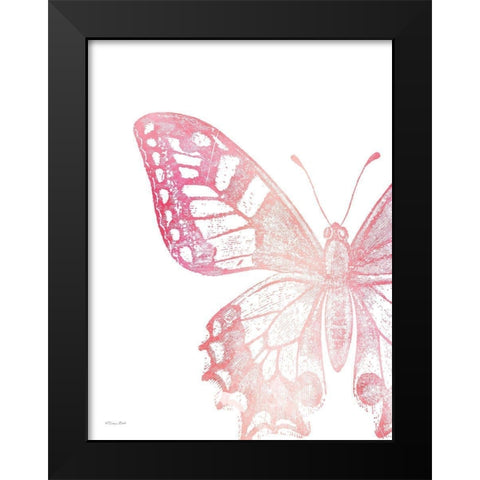 Pink Butterfly I Black Modern Wood Framed Art Print by Ball, Susan