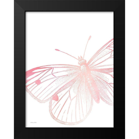 Pink Butterfly II Black Modern Wood Framed Art Print by Ball, Susan