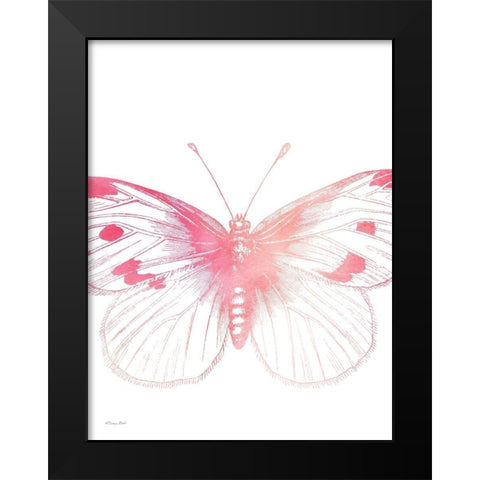 Pink Butterfly III Black Modern Wood Framed Art Print by Ball, Susan