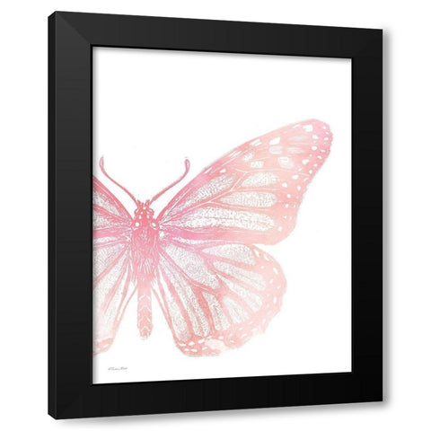 Pink Butterfly IV Black Modern Wood Framed Art Print with Double Matting by Ball, Susan