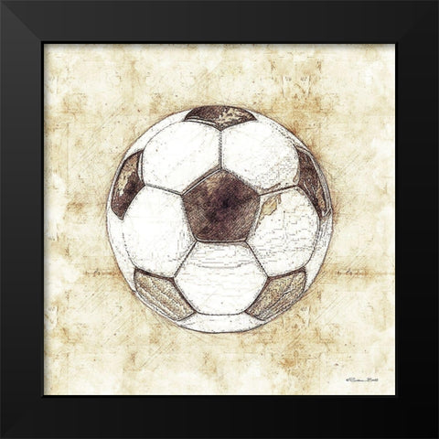 Soccer Sketch Black Modern Wood Framed Art Print by Ball, Susan