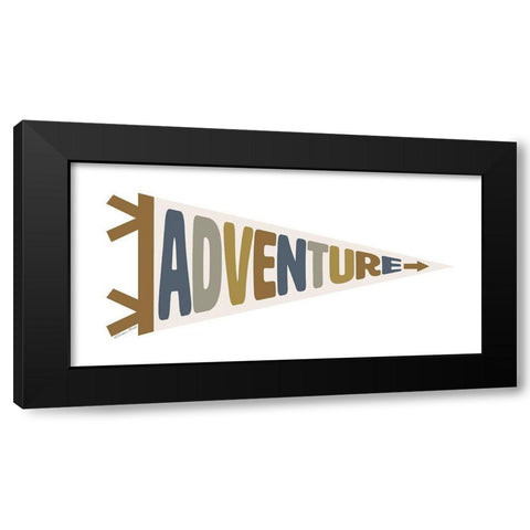 Adventure Pennant Black Modern Wood Framed Art Print with Double Matting by Ball, Susan