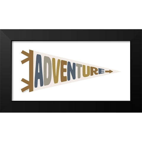 Adventure Pennant Black Modern Wood Framed Art Print by Ball, Susan