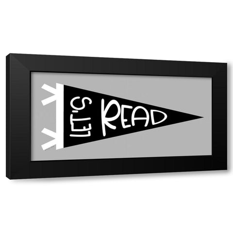 Lets Read Pennant Black Modern Wood Framed Art Print with Double Matting by Ball, Susan