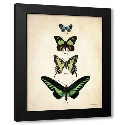Butterflies 1     Black Modern Wood Framed Art Print by Ball, Susan