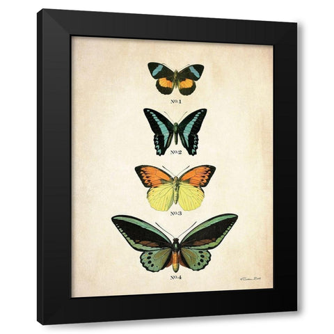 Butterflies 2    Black Modern Wood Framed Art Print with Double Matting by Ball, Susan