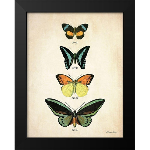 Butterflies 2    Black Modern Wood Framed Art Print by Ball, Susan