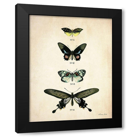 Butterflies 3      Black Modern Wood Framed Art Print by Ball, Susan