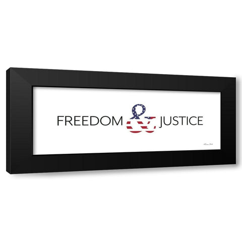 Freedom and Justice Black Modern Wood Framed Art Print by Ball, Susan