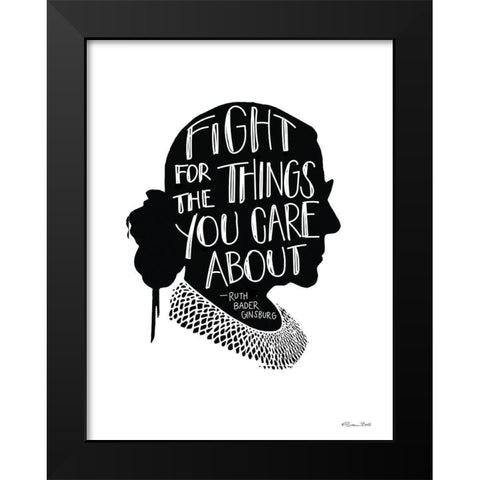 Fight RBG Black Modern Wood Framed Art Print by Ball, Susan