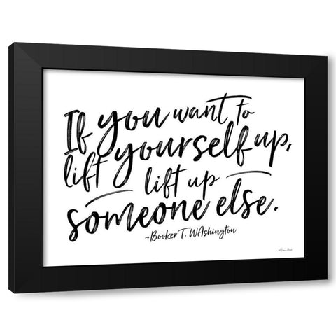 Lift Up Someone Black Modern Wood Framed Art Print by Ball, Susan