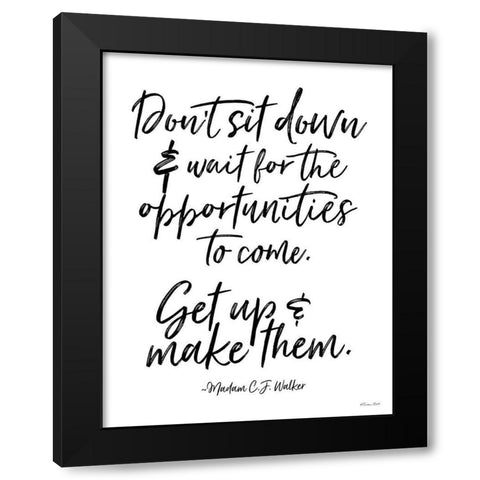 Make Opportunities Black Modern Wood Framed Art Print by Ball, Susan