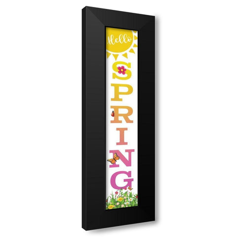 Hello Spring Black Modern Wood Framed Art Print with Double Matting by Ball, Susan