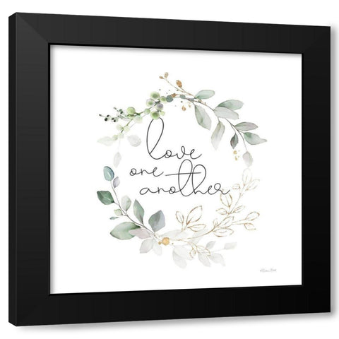 Love One Another   Black Modern Wood Framed Art Print with Double Matting by Ball, Susan
