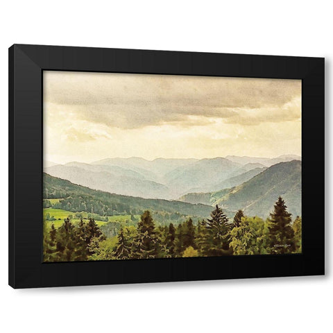 Valley View Black Modern Wood Framed Art Print with Double Matting by Ball, Susan