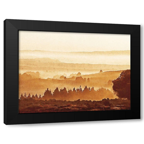 Sunset Over Forest Black Modern Wood Framed Art Print with Double Matting by Ball, Susan