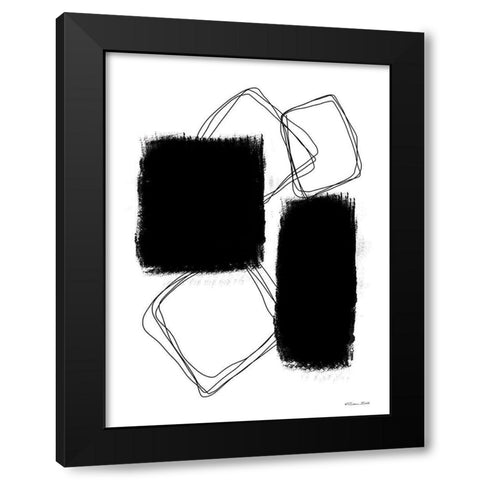 Swatches Outline Black Modern Wood Framed Art Print with Double Matting by Ball, Susan