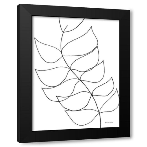 Leaf Sketch 1 Black Modern Wood Framed Art Print with Double Matting by Ball, Susan