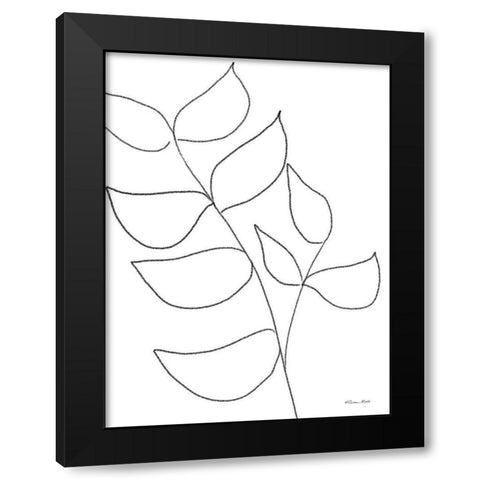 Leaf Sketch 2 Black Modern Wood Framed Art Print by Ball, Susan