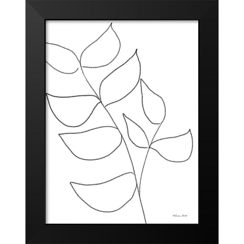 Leaf Sketch 2 Black Modern Wood Framed Art Print by Ball, Susan