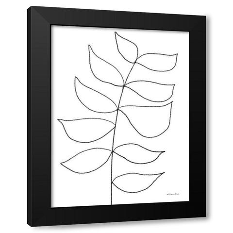 Leaf Sketch 3 Black Modern Wood Framed Art Print with Double Matting by Ball, Susan