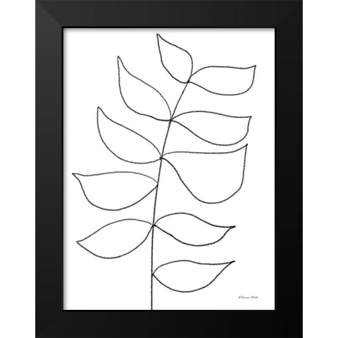 Leaf Sketch 3 Black Modern Wood Framed Art Print by Ball, Susan